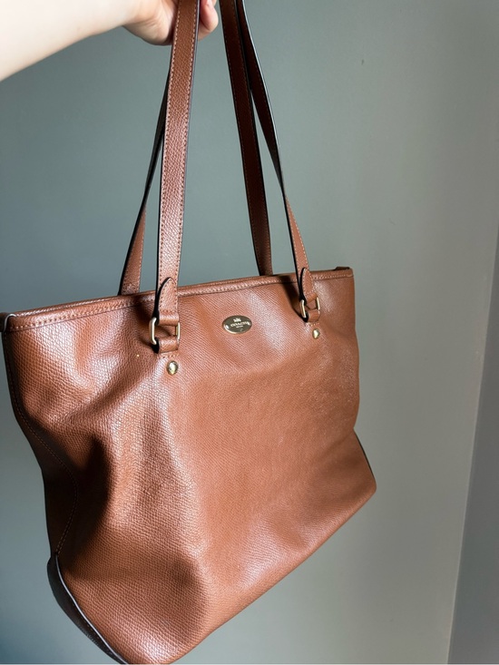 Coach Handbags - Coach Tan Pebble Leather Tote with Gold Hardware